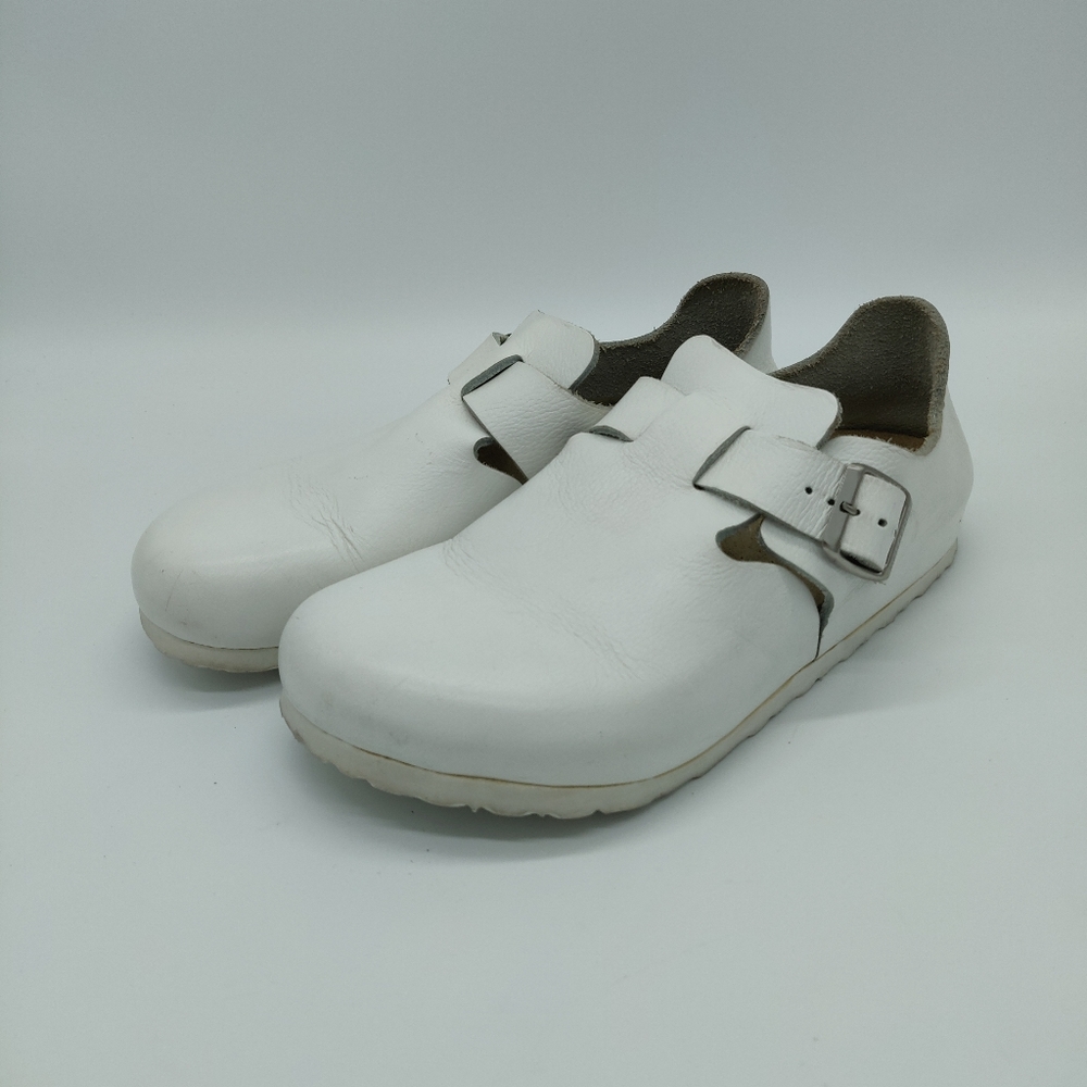 Birkenstock London White Leather Clog Size UK 40 US W 9 M 7.5